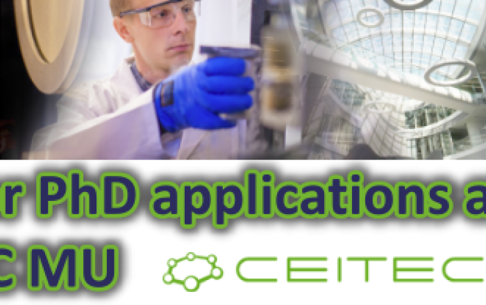 Call for PhD applications at CEITEC School in Life Sciences and Molecular Medicine. Deadline: 28 February 2021.