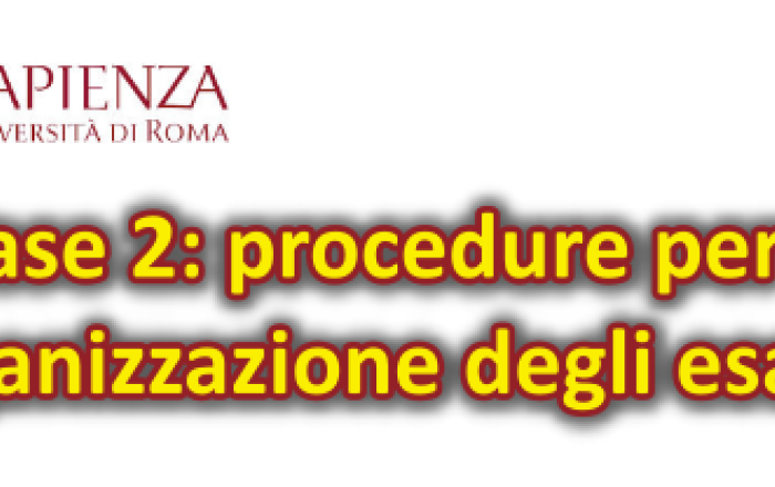 Fase 2: procedure per l'organizzazione degli esami