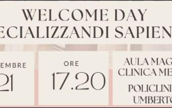 Welcome Day Specializzandi Sapienza (21 novembre)