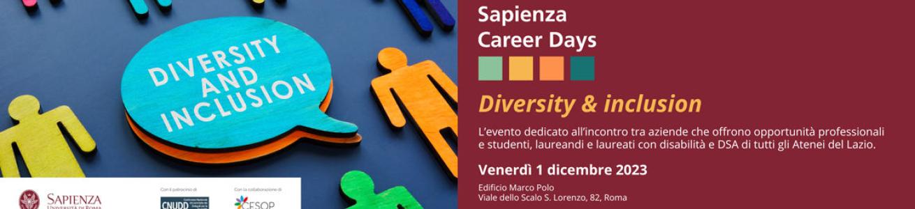 Sapienza Career Days - Diversity & Inclusion (1 dicembre 2023)